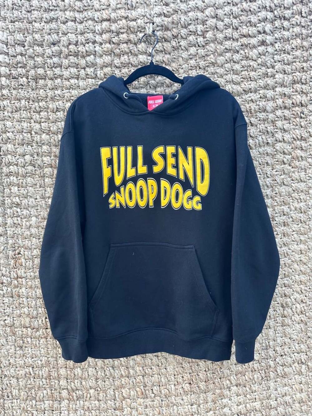 Full Send Nelk Boys Snoop Dog Black Yellow Hoodie (Medium)